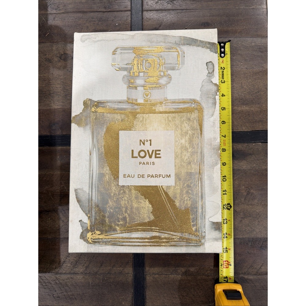 Love Paris No 1 Eau De Parfum Canvas Wall Art Gold Foil Decor